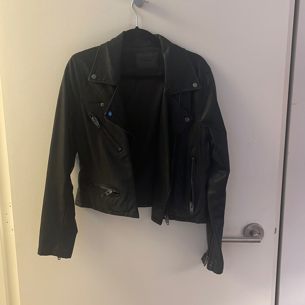 Black leather jacket